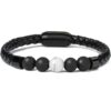 Magnetic Clasp Tiger Eye White Howlite Genuine Leather Crystal Bracelets