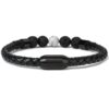 Magnetic Clasp Tiger Eye White Howlite Genuine Leather Crystal Bracelets - Image 2