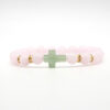 Pink Crystal Gemstone Cross Crystal Bracelet