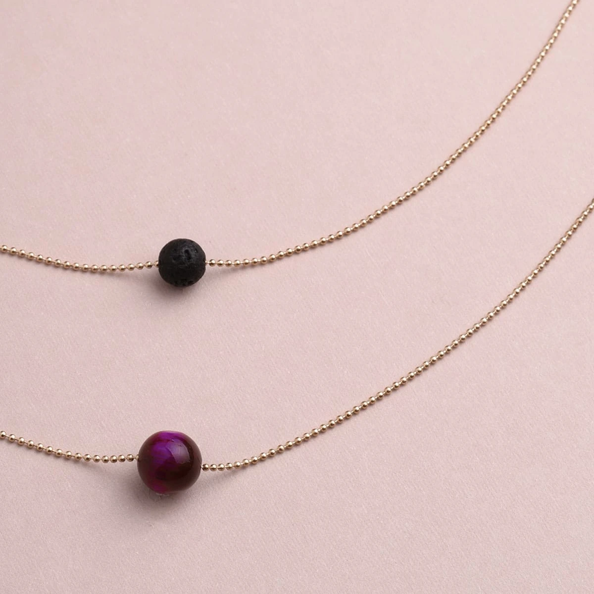 Pure Diffuser Crystal Necklace - Pink Tiger's Eye - Image 4