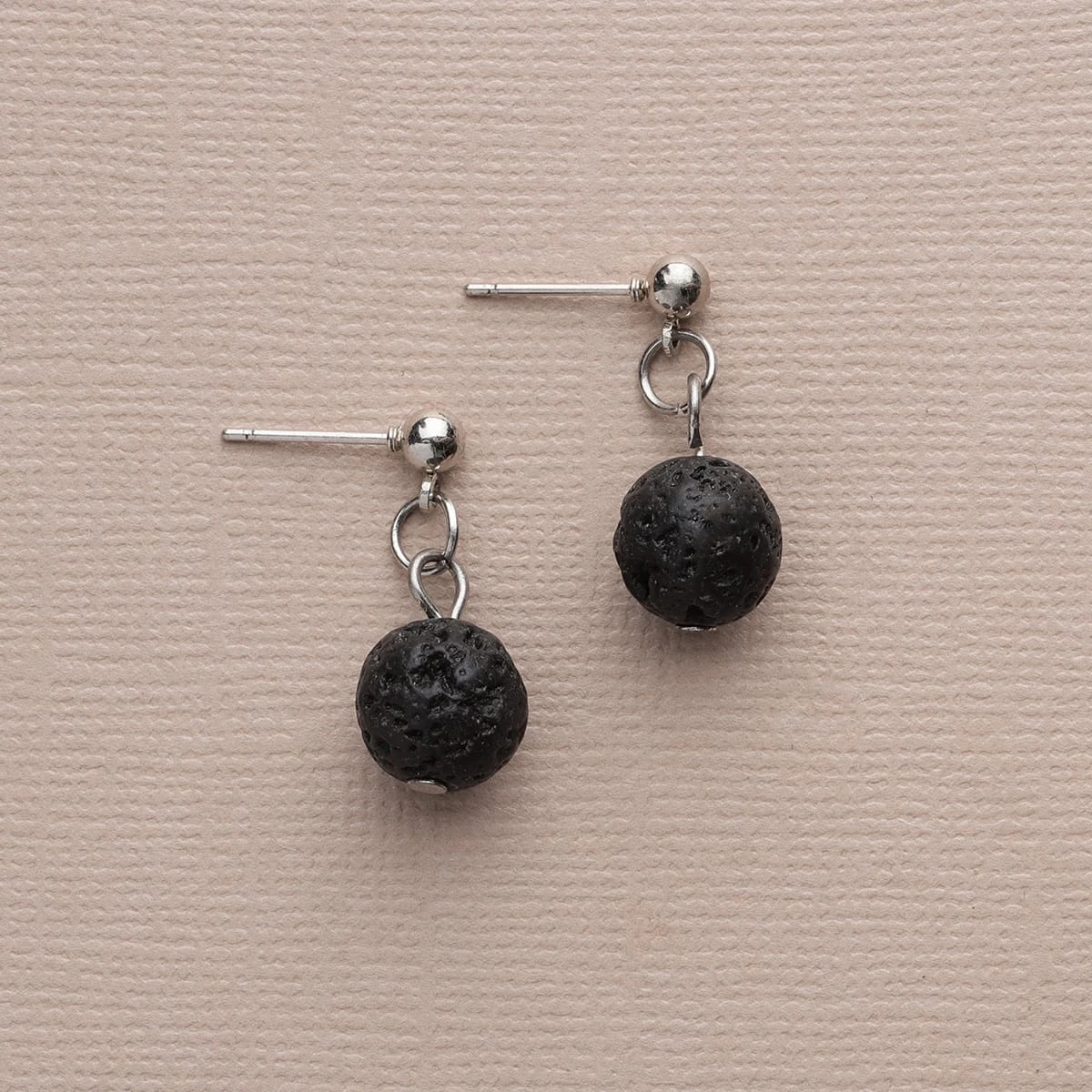 Single Lava Stone Diffuser Crystal Earrings - Image 6