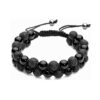 Lava Rock Stone Crystal  Bracelet -Black Agate
