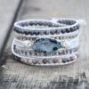 Magical White Labradorite and Druzy Wrap Bracelets