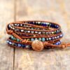 Ocean Blue Lapis Lazuli Wrap Bracelets - Image 3