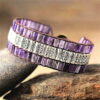 Purple Amethyst Cuff Wrap Bracelets - Image 3